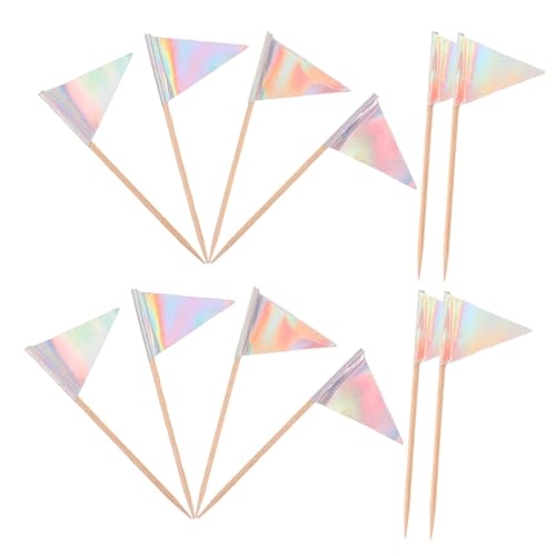 CONGARTENO 12 Stück Teiliges Dreieck Food Flaggen aus Schillerndem Silber Stabile Dekorative Zahnstocher Flaggen Vielseitig Einsetzbar als Kuchen und Dessertdekoration für Snacks Obst und CONGARTENO 12 Stück Teiliges Dreieck Food Flaggen aus Schillerndem Silber Stabile Dekorative Zahnstocher Flaggen Vielseitig Einsetzbar als Kuchen und Dessertdekoration für Snacks Obst und von CONGARTENO