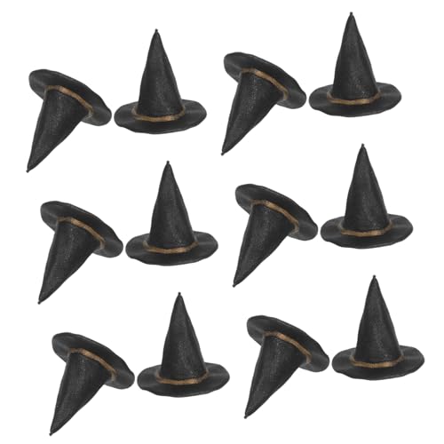 CONGARTENO 12 Stück Teiliges Mini Hexenhüte Halloween Bastelzubehör Kleine Hexenhüte für Puppenhaus Dekoration DIY Handwerk Festliche Tischdeko Geschenkideen von CONGARTENO