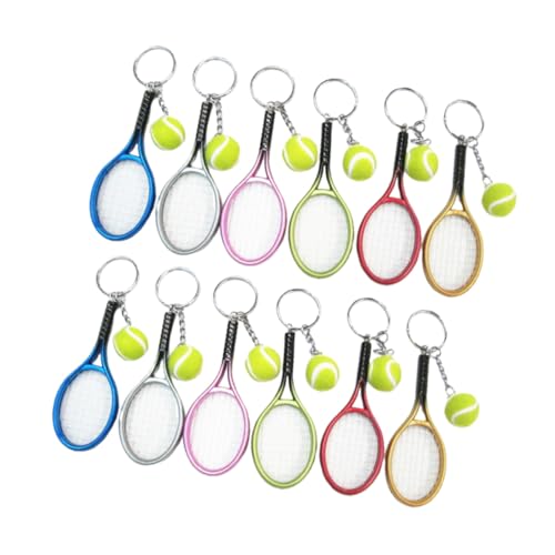 CONGARTENO 12 Stück Teiliges Tennis Schlüsselanhänger Anhänger Tennis Racket Design Kreative Geschenkidee für Damen Herren Taschen Deko Party Souvenir von CONGARTENO