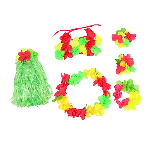 CONGARTENO 1Satz Hawaiianisches Kinderkostüm Set Teiliges Luau Party Set mit Grasrock Zubehör für Sommerfeste für Freies Design von CONGARTENO