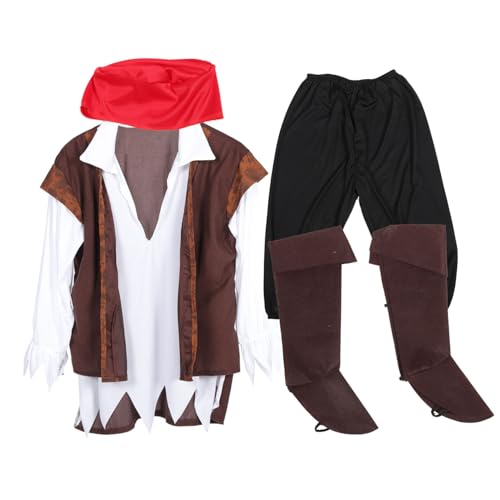 CONGARTENO 1Satz Piratenkostüm für Herren Cosplay Halloween Kostüme Requisiten für Rollenspiele Leichtes und Langlebiges Stoffmaterial für Halloween Geburtstagsfeiern CONGARTENO 1Satz Piratenkostüm für Herren Cosplay Halloween Kostüme Requisiten für Rollenspiele Leichtes und Langlebiges Stoffmaterial für Halloween Geburtstagsfeiern von CONGARTENO