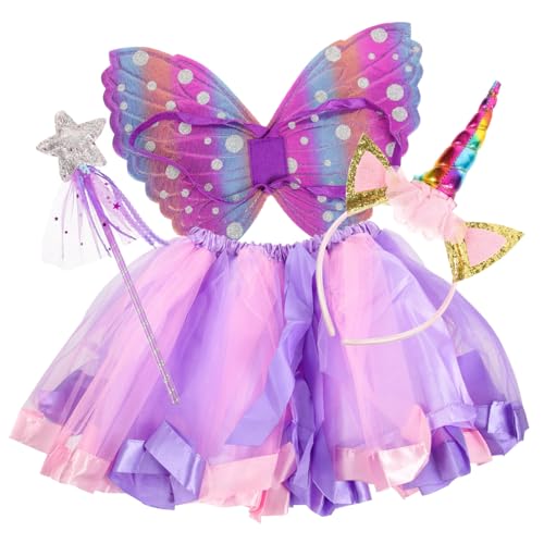 CONGARTENO 1Satz Tutu Rock mit Engelsflügeln Feenstab Stirnband Cosplay Kostüm für Partys Auftritte für Kindergeburtstage Karneval Farbvariation CONGARTENO 1Satz Tutu Rock mit Engelsflügeln Feenstab Stirnband Cosplay Kostüm für Partys Auftritte für Kindergeburtstage Karneval Farbvariation von CONGARTENO