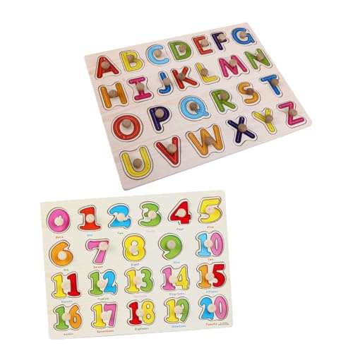 CONGARTENO 2 Satz Montessori Holzpuzzle mit Buchstaben und Zahlen Farbenfrohes Steckpuzzle aus Holz Fördert Feinmotorik Hand Koordination und Spielerisches Lernen für Vorschulalter CONGARTENO 2 Satz Montessori Holzpuzzle mit Buchstaben und Zahlen Farbenfrohes Steckpuzzle aus Holz Fördert Feinmotorik Hand Koordination und Spielerisches Lernen für Vorschulalter von CONGARTENO