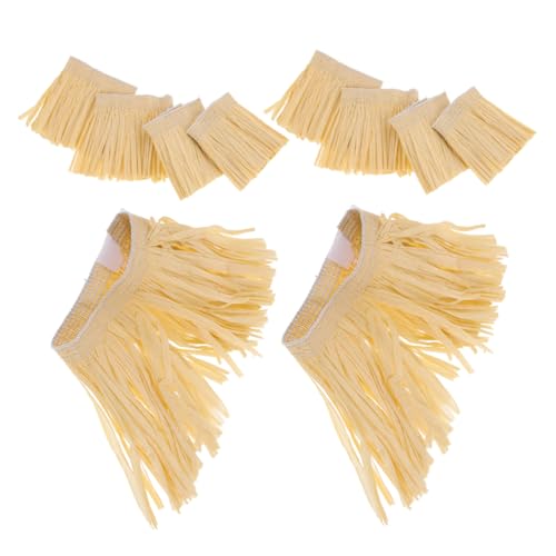 CONGARTENO 2 Sets Raffia Paper Hula Rock Hawaiian Kostüm Für Männer Frauen Für Bühnenaufführungen Und Luau -partys Umfassen Rock- Und Quasten -requisiten von CONGARTENO