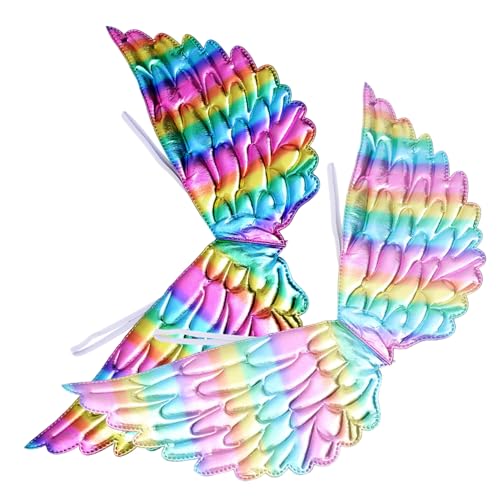CONGARTENO 2 Stück Bunte Einhornflügel für Leichte Halloween Partyflügel Lustige Cosplay Flügel Farbenfrohe Engelsflügel Kostümzubehör für Mottopartys und Fotospaß von CONGARTENO