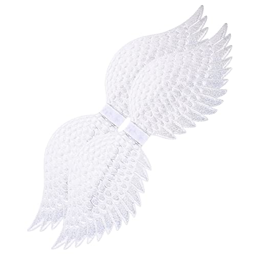 CONGARTENO 2 Stück Engelsflügel-Kleidung ausfallen Feenflügel Fallout-Kostüm Raupe Flügelverzierung Leistungsflügel Cosplay-Flügel-Requisiten Outfit-Accessoire Verkleide dich Tuch Silver von CONGARTENO