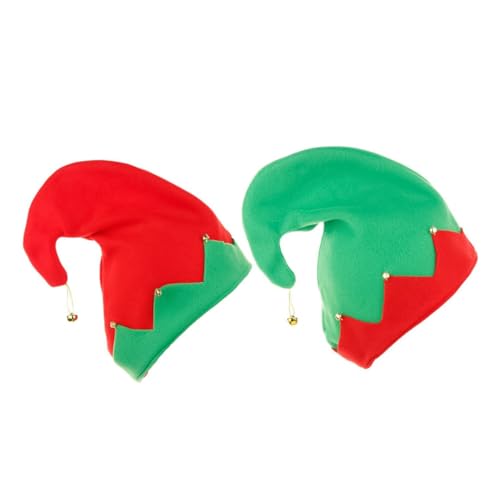 CONGARTENO 2 Stück Handgefertigte Flanell Mütze mit Glöckchen Weiche Bequeme Elf Kopfbedeckung in Rot und Grün Lustige Party und Cosplay Accessoires für Erwachsene CONGARTENO 2 Stück Handgefertigte Flanell Mütze mit Glöckchen Weiche Bequeme Elf Kopfbedeckung in Rot und Grün Lustige Party und Cosplay Accessoires für Erwachsene von CONGARTENO