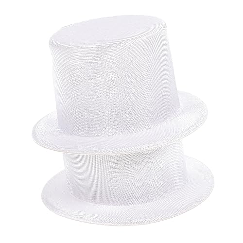 CONGARTENO 2 Stück Kleine Miniatur Top Hüte aus Leichtem Weiße DIY Schneemann Mützen für Bastelprojekte Puppen Haarschmuck und Weihnachtsdekoration Kompakte für Vielfältige Anwendungen von CONGARTENO