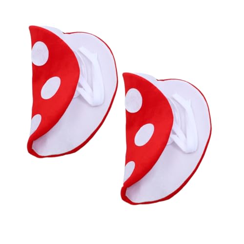 CONGARTENO 2 Stück Rote Pilzhüte Beret Mütze für Erwachsene und Universeller Pflegeleichter Party und Kostüm Accessoire für Halloween Fasching Festivals und Themenveranstaltungen von CONGARTENO