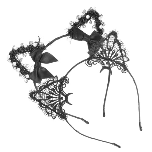 CONGARTENO 2 Stück Teiliges Spitzen Katzenohren Haarreif Damen Leichtes Atmungsaktives Kopfschmuck accessoire für Fasching Halloween Cosplay und Party Modisch Hautfreundlich mit Feiner CONGARTENO 2 Stück Teiliges Spitzen Katzenohren Haarreif Damen Leichtes Atmungsaktives Kopfschmuck accessoire für Fasching Halloween Cosplay und Party Modisch Hautfreundlich mit Feiner von CONGARTENO