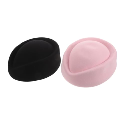 CONGARTENO 2 Stück Teiliges Stewardess Kostümset Damen Retro Airline Flugbegleiterin Mütze Schwarz Robust Vielseitig für Themenpartys Bühnenauftritte und Bandauftritte Komfortabel und von CONGARTENO