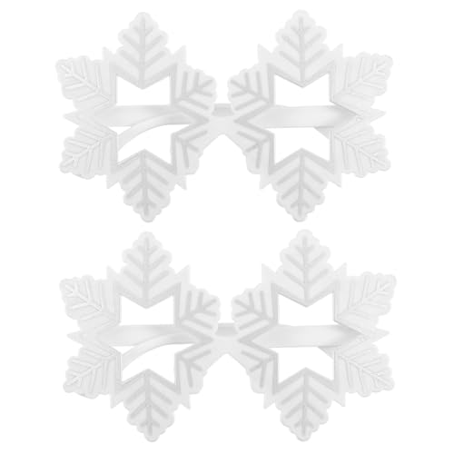 CONGARTENO 2 Stück Weihnachts Schneeflocken Brillen aus Umweltfreundlichem Festliche Party Requisiten für Foto Booth und Karneval Einzigartiges Design für Weihnachtsdeko und Kostümspaß von CONGARTENO