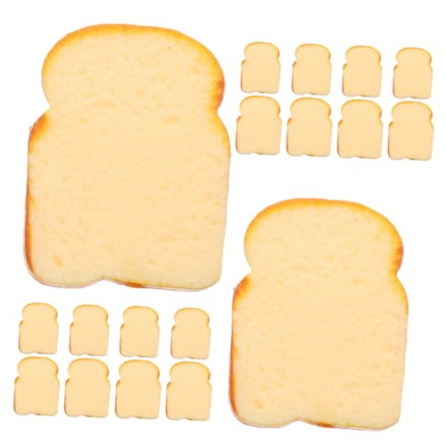 CONGARTENO 20 Stück Teiliges Realistische Fake Toastscheiben Künstliche Brotscheiben Miniatur für Küchen Deko Party Accessoires Sammler und Puppenhaus Dekoration von CONGARTENO