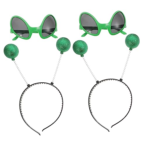 CONGARTENO 2Sätze Alien Kostüm Zubehör Teiliges Lustige Haardekor Brillen für Cosplay Festival Partys Futuristische Brille für Erwachsene für Halloween Karneval CONGARTENO 2Sätze Alien Kostüm Zubehör Teiliges Lustige Haardekor Brillen für Cosplay Festival Partys Futuristische Brille für Erwachsene für Halloween Karneval von CONGARTENO