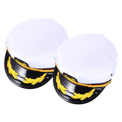 CONGARTENO 2Stücke Kapitänsmütze Verstellbarer Bootskapitänshut für Cosplay Matrosenmütze Kostümzubehör für Damen Herren für Partys Bühnenaufführungen CONGARTENO 2Stücke Kapitänsmütze Verstellbarer Bootskapitänshut für Cosplay Matrosenmütze Kostümzubehör für Damen Herren für Partys Bühnenaufführungen von CONGARTENO