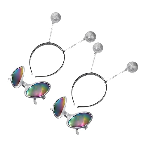 CONGARTENO 2 Satz Brille Kunststoff Kopfschmuck für Cosplay Party Kostüm Requisiten Bunte Party Haarreifen Lustige Dekoration für Karneval und Feiertage von CONGARTENO
