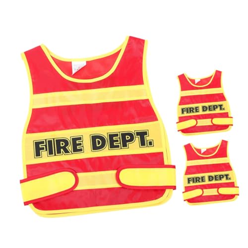 CONGARTENO 3 Stück Teiliges Feuerwehrmann Kostüm Authentische Atmungsaktive Feuerwehrweste für Kleinkinder Realistisches Feuerwehr für Kreatives Rollenspiel Sicher und von CONGARTENO