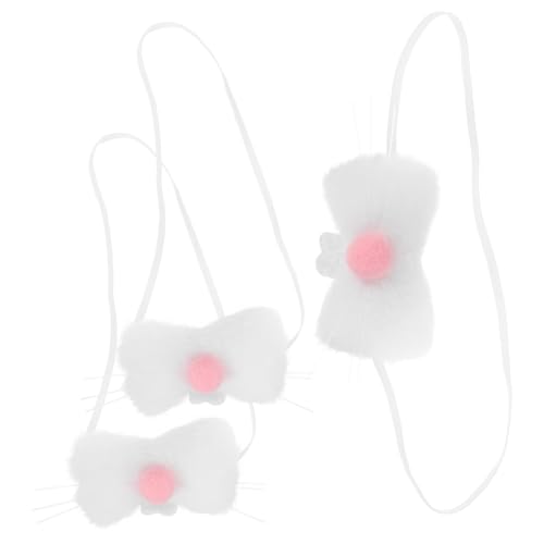 CONGARTENO 3 Stück Teiliges Plüsch Hasen Nasen Kostümset Weiche Bunny Nase Cosplay Requisite für Ostern Erwachsene Niedliches Kaninchen Accessoire für Theater Karneval und Festliche von CONGARTENO