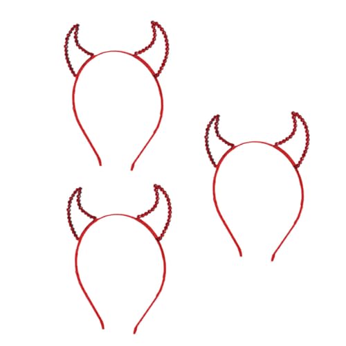 CONGARTENO 3 Stück Teiliges Rotes Teufelshörner Haarreif mit Glitzernden Ox Hörnern Leichtes Festival Party Haarschmuck für Halloween Kostüme Einzigartiger Haarreifen für Damen und Mädchen CONGARTENO 3 Stück Teiliges Rotes Teufelshörner Haarreif mit Glitzernden Ox Hörnern Leichtes Festival Party Haarschmuck für Halloween Kostüme Einzigartiger Haarreifen für Damen und Mädchen von CONGARTENO