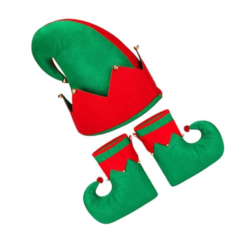 CONGARTENO 3 Stück Teiliges Weihnachts Elfenkostüm mit Klassischen Roten und Grünen Elfenschuhen und Mütze Partyaccessoire für Erwachsene für Weihnachtsfeiern und Festliche Verkleidungen CONGARTENO 3 Stück Teiliges Weihnachts Elfenkostüm mit Klassischen Roten und Grünen Elfenschuhen und Mütze Partyaccessoire für Erwachsene für Weihnachtsfeiern und Festliche Verkleidungen von CONGARTENO