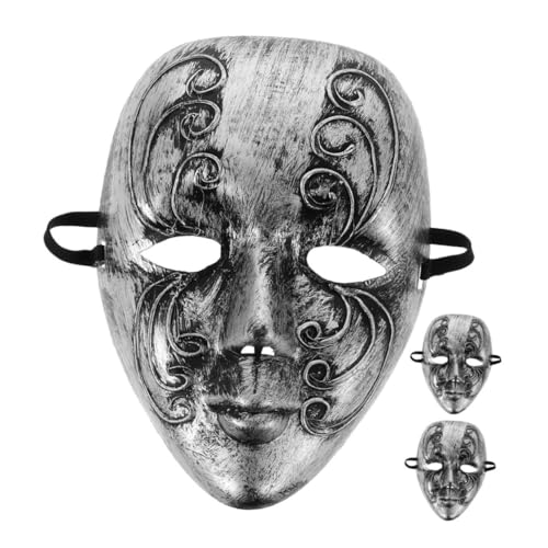 CONGARTENO 3 Stück Venezianische Vollgesichts masken Silber Vintage Design Leichte Ergonomische Halloween Karnevalsmasken für Kostümpartys und Maskenbälle CONGARTENO 3 Stück Venezianische Vollgesichts masken Silber Vintage Design Leichte Ergonomische Halloween Karnevalsmasken für Kostümpartys und Maskenbälle von CONGARTENO
