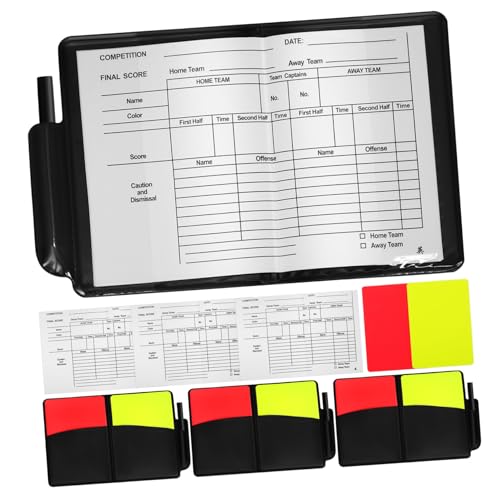 CONGARTENO 4 Sätze Schiedsrichter Karten Set Teilig PVC Rote Gelbe Karten mit Punktebuch und Bleistift für Fußball Volleyball Sportspiele Langlebig Komfortabel CONGARTENO 4 Sätze Schiedsrichter Karten Set Teilig PVC Rote Gelbe Karten mit Punktebuch und Bleistift für Fußball Volleyball Sportspiele Langlebig Komfortabel von CONGARTENO