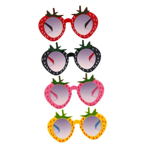 CONGARTENO 4 Stück Sonnenbrille Teiliges Erdbeerform Lustige Bunte Brillen für Mädchen Jungen Party Fotoaccessoire Sommerlich Modisch CONGARTENO 4 Stück Sonnenbrille Teiliges Erdbeerform Lustige Bunte Brillen für Mädchen Jungen Party Fotoaccessoire Sommerlich Modisch von CONGARTENO
