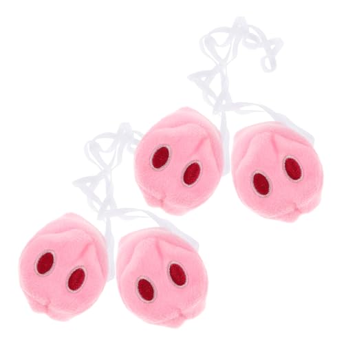 CONGARTENO 4 Stück Teiliges Plüsch Schweinenasen Kostümzubehör Weiches Leichtes Material Langlebig für Karneval Cosplay Party Tier Nase Simulation Kleines Tier Requisit von CONGARTENO