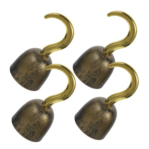 CONGARTENO 4 Stück Teiliges Retro Piratenhaken Kinderkostüm Piratenhaken für Halloween Cosplay und Mottoparty Party Performance Zubehör in Gold von CONGARTENO