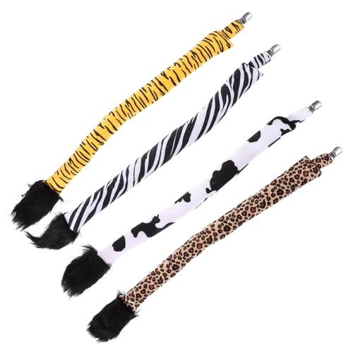 CONGARTENO 4 Stück Teiliges Tierkostüm Niedliche Clip Animal Tails für Cosplay Halloween Kostüm Accessoire Inklusive Kuh Tiger Leoparden und Zebrafell Dekorativ und Einfach zu Tragen CONGARTENO 4 Stück Teiliges Tierkostüm Niedliche Clip Animal Tails für Cosplay Halloween Kostüm Accessoire Inklusive Kuh Tiger Leoparden und Zebrafell Dekorativ und Einfach zu Tragen von CONGARTENO