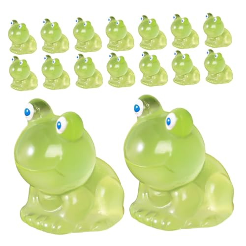 CONGARTENO 40 Stück Teiliges Mini Harz Frosch Figuren Leuchtende Miniatur Frosch Ornamente Kreative Resin Dekoration für Aquarium Terrarium Schreibtisch und Garten Langlebige Handgefertigte von CONGARTENO
