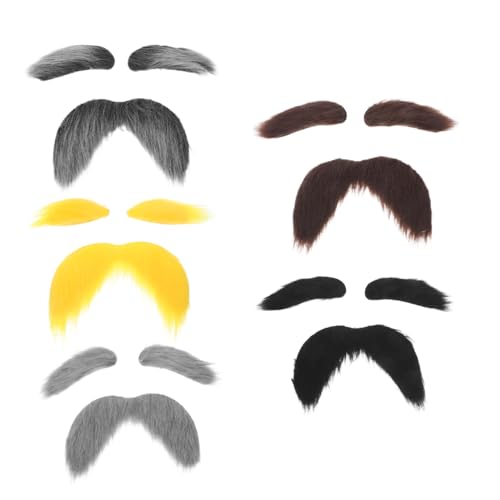 CONGARTENO 5 Sets Halloween Falscher Falsche Schnurrbärte Buschige Augenbrauen Rollenspiel Requisiten Drama Gesichtsbehaarung Alter Mann Requisiten Gefälschte Augenbrauen Kit Halloween CONGARTENO 5 Sets Halloween Falscher Falsche Schnurrbärte Buschige Augenbrauen Rollenspiel Requisiten Drama Gesichtsbehaarung Alter Mann Requisiten Gefälschte Augenbrauen Kit Halloween von CONGARTENO