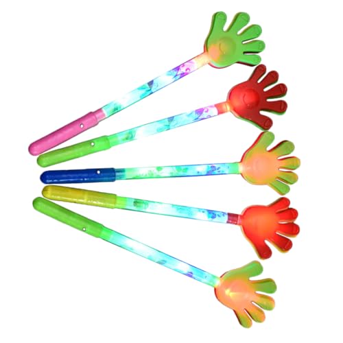 CONGARTENO 5 Stück Glühende Palmenpat Kinderspielzeug festliches Händeklatschen Party Noisemaker Konzert Requisite Noisemaker -Klapper leuchtendes Fünf-Finger-Klatschen Spielzubehör Plastik CONGARTENO 5 Stück Glühende Palmenpat Kinderspielzeug festliches Händeklatschen Party Noisemaker Konzert Requisite Noisemaker -Klapper leuchtendes Fünf-Finger-Klatschen Spielzubehör Plastik von CONGARTENO