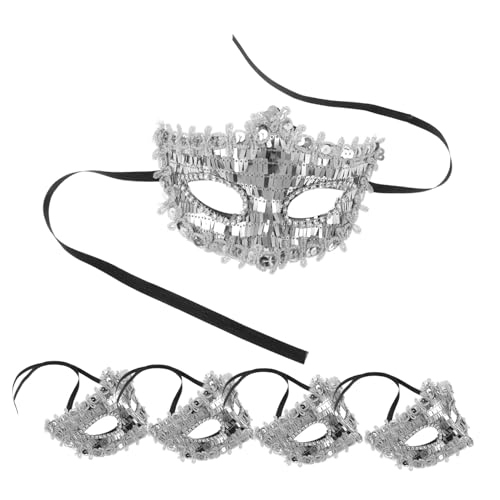CONGARTENO 5 Stück Teiliges Halloween Masquerade Halbgesichtsmaske für Damen Glänzend Atmungsaktiv für Halloween Hochzeitsfeier Kostümparty und Cosplay CONGARTENO 5 Stück Teiliges Halloween Masquerade Halbgesichtsmaske für Damen Glänzend Atmungsaktiv für Halloween Hochzeitsfeier Kostümparty und Cosplay von CONGARTENO