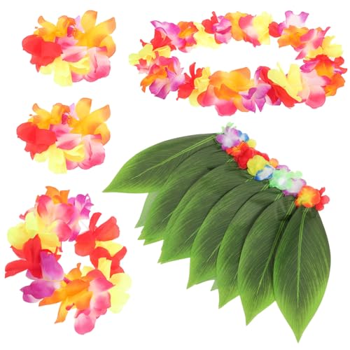 CONGARTENO 5Stücke Tropischer Rock Blumenhaube Armband für Hawaii Party Luau Karneval Blumenmuster CONGARTENO 5Stücke Tropischer Rock Blumenhaube Armband für Hawaii Party Luau Karneval Blumenmuster von CONGARTENO
