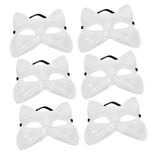 CONGARTENO 6 Stück DIY Fuchsmaske Unbemalte Masken für Cosplay und Karneval Leichte Bequeme Tiermasken für Halloween und Festlichkeiten CONGARTENO 6 Stück DIY Fuchsmaske Unbemalte Masken für Cosplay und Karneval Leichte Bequeme Tiermasken für Halloween und Festlichkeiten von CONGARTENO