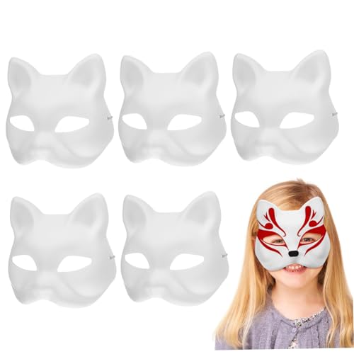 CONGARTENO 6 Stück DIY Katzenpapiermasken Weiß zum Bemalen Kinderfreundlich Hautfreundlich Leicht zu Gestalten Für Kreativität und Karneval Halloween Party CONGARTENO 6 Stück DIY Katzenpapiermasken Weiß zum Bemalen Kinderfreundlich Hautfreundlich Leicht zu Gestalten Für Kreativität und Karneval Halloween Party von CONGARTENO