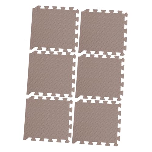 CONGARTENO 6 Stück Teiliges Eva Puzzle Bodenmatten mit Blättermuster Dicke Schützende Spielmatte für rutschfest Strapazierfähig für Wohnzimmer Flur und Spielbereiche Kaffee Farbe von CONGARTENO