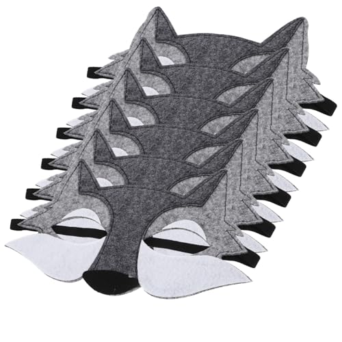 CONGARTENO 6 Stück Teiliges Halbgesichts Wolfsmaske aus Filz für Halloween Cosplay Tiermasken Kostüm Requisit Atmungsaktiv und Detailreich für Party und Verkleidung CONGARTENO 6 Stück Teiliges Halbgesichts Wolfsmaske aus Filz für Halloween Cosplay Tiermasken Kostüm Requisit Atmungsaktiv und Detailreich für Party und Verkleidung von CONGARTENO