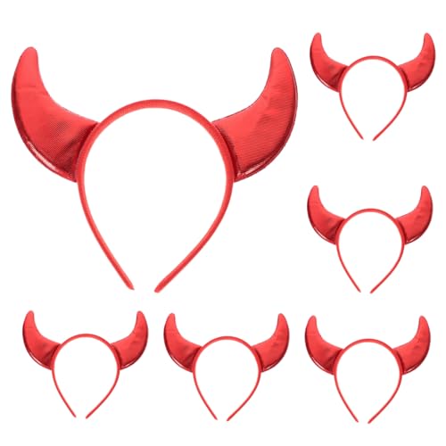 CONGARTENO 6 Stück Teiliges Teufelshörner Haarreif Roter Kopfschmuck mit Glänzenden Hörnern Verstellbar für Damen Mädchen für Halloween Karneval und Festival Kostüm Accessoires CONGARTENO 6 Stück Teiliges Teufelshörner Haarreif Roter Kopfschmuck mit Glänzenden Hörnern Verstellbar für Damen Mädchen für Halloween Karneval und Festival Kostüm Accessoires von CONGARTENO