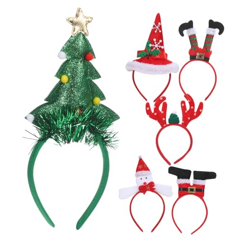 CONGARTENO 6 Stück Weihnachts Haarreifen mit Rentierohren und Tannenbaum Motiv Weiche Leichte Festtags Haarbänder für Damen und Bequeme Party Accessoires für Weihnachtsfeiern und CONGARTENO 6 Stück Weihnachts Haarreifen mit Rentierohren und Tannenbaum Motiv Weiche Leichte Festtags Haarbänder für Damen und Bequeme Party Accessoires für Weihnachtsfeiern und von CONGARTENO