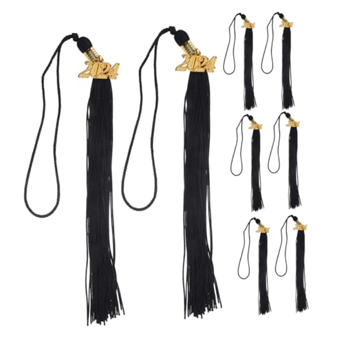 CONGARTENO 8 Stück Teiliges Schwarze Abschlusskappen Quasten Anhänger für Master und Bachelor Hüte Dekorative Graduation Tassels Zubehör für Abschlussfeiern und Fotopartys von CONGARTENO