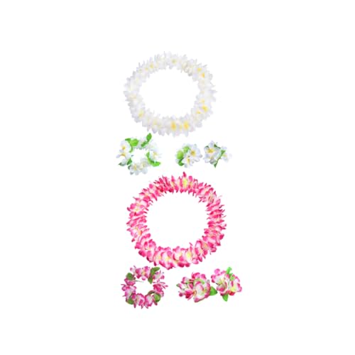 CONGARTENO 8 Stücke Girlande Anhänger Pastell Lei Party Floral Bead Girlanden Parteien Luau Blume Hals Stoff LED Kranz Kopfschmuck Hawaii Kranz von CONGARTENO