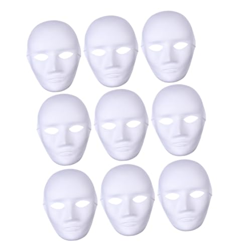 CONGARTENO 9 Stück Teiliges DIY Papier Masken Unbemalte Weiße Pappmaché Masken für Bemalen und Basteln Umweltfreundlich Vielseitig Einsetzbar als Party Accessoire und Karnevalsdeko CONGARTENO 9 Stück Teiliges DIY Papier Masken Unbemalte Weiße Pappmaché Masken für Bemalen und Basteln Umweltfreundlich Vielseitig Einsetzbar als Party Accessoire und Karnevalsdeko von CONGARTENO