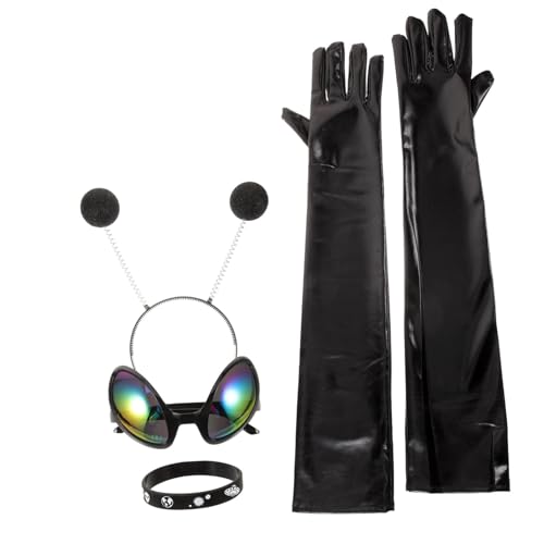 CONGARTENO Außerirdische Partybrillen mit Stirnband und Armband Lustige Sonnenbrillen Kostüm Zubehör für Damen Herren Karneval Fasching Halloween Cosplay von CONGARTENO