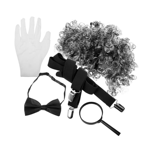 CONGARTENO Bachelor Perücke Professor Cosplay Kostüm Zubehör für Halloween Abschlussfeier Unisex Bühnenparty von CONGARTENO