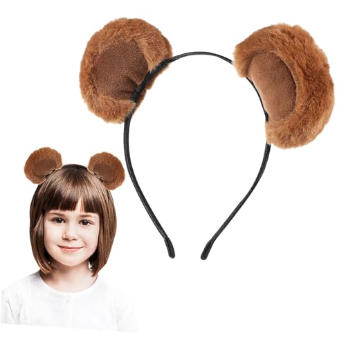 CONGARTENO Bären-stirnband Mit Ohren Stirnband Für Cosplay Hautpflege Make-up Party Accessoire Haarband Furry Tier-stirnbänder von CONGARTENO