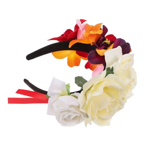 CONGARTENO Beiges Halloween Blumenstirnband Damen Cosplay Kopfschmuck Strapazierfähiges Bequemes Haarband für Party Kostüm Fotoshooting CONGARTENO Beiges Halloween Blumenstirnband Damen Cosplay Kopfschmuck Strapazierfähiges Bequemes Haarband für Party Kostüm Fotoshooting von CONGARTENO