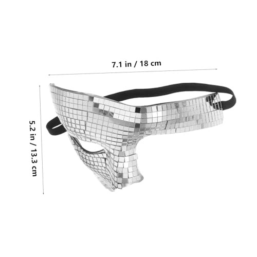 CONGARTENO Disco Maske Silber Halbgesichts Masquerade Halloween Party Maske Atmungsaktiv Leicht Reflektierend für Karneval Club Festival Cosplay CONGARTENO Disco Maske Silber Halbgesichts Masquerade Halloween Party Maske Atmungsaktiv Leicht Reflektierend für Karneval Club Festival Cosplay von CONGARTENO