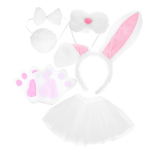 CONGARTENO Easter Bunny Kostümset mit Hasenohren Stirnband Tutu Rock und Fliege Tierkostüm Requisiten für Fasching Karneval oder Cosplay Events von CONGARTENO
